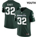 Youth Michigan State Spartans NCAA #32 James Schott Green NIL 2022 Authentic Nike Stitched College Football Jersey MF32N36XI
